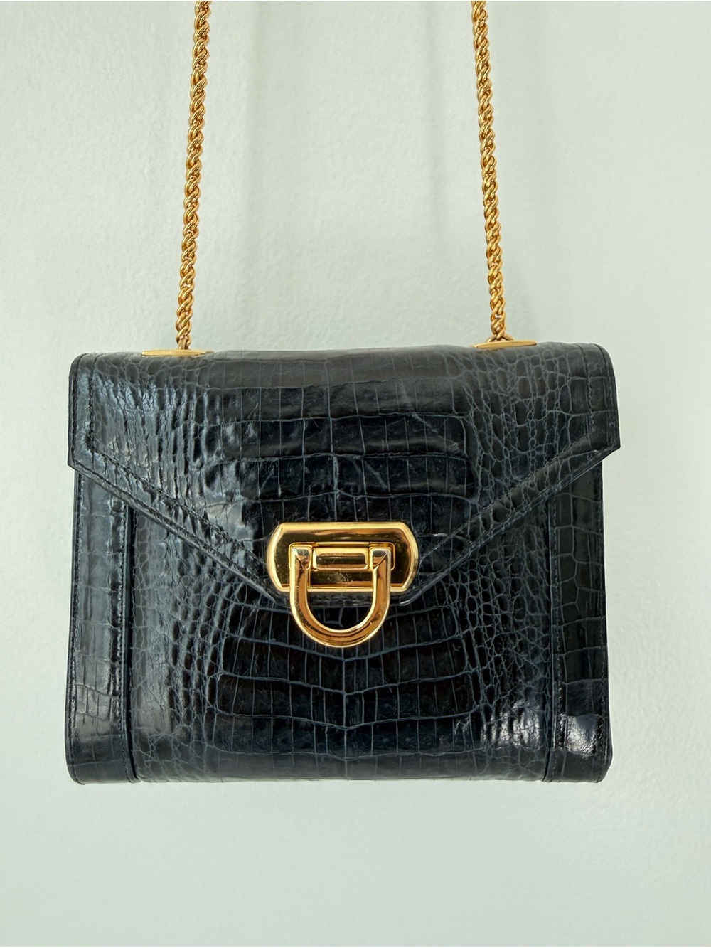 vintage Frenchy of California crocodile-embossed shoulder bag